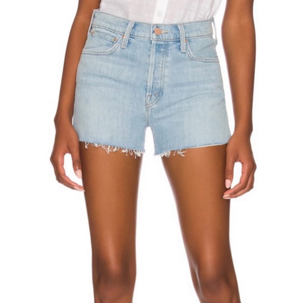 MOTHER denim cut off fray jean shorts
